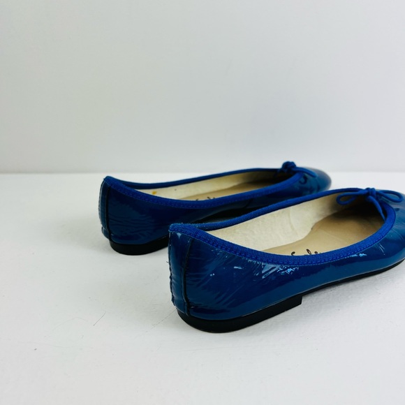 French Sole Blue Patent Leather Classic Bow Tie Ballerina Flat Pumps UK 4 - Picture 9 of 13